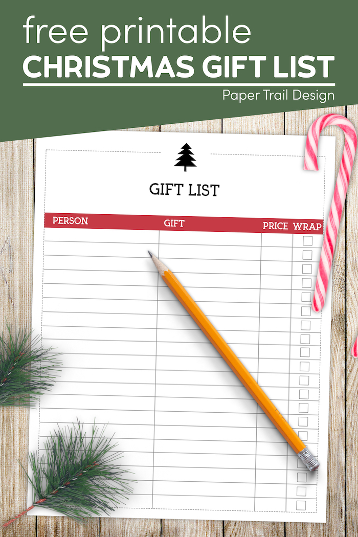 Free Printable Christmas List Template {Gift List} - Paper Trail Design