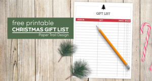 Free Printable Christmas List Template {Gift List} - Paper Trail Design