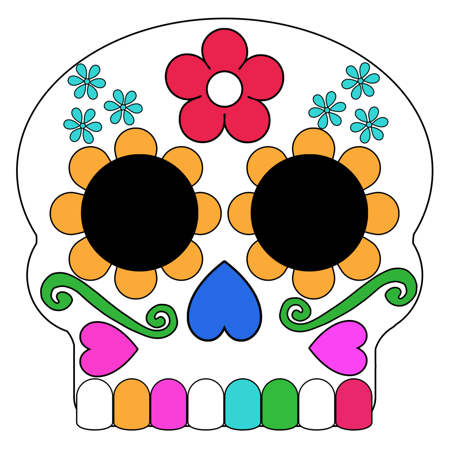 Day Of The Dead Masks Sugar Skulls Free Printable Paper Trail Design