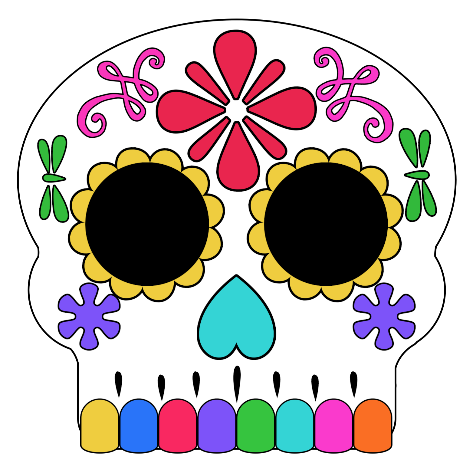 Dia De Los Muertos Skull Designs Simple