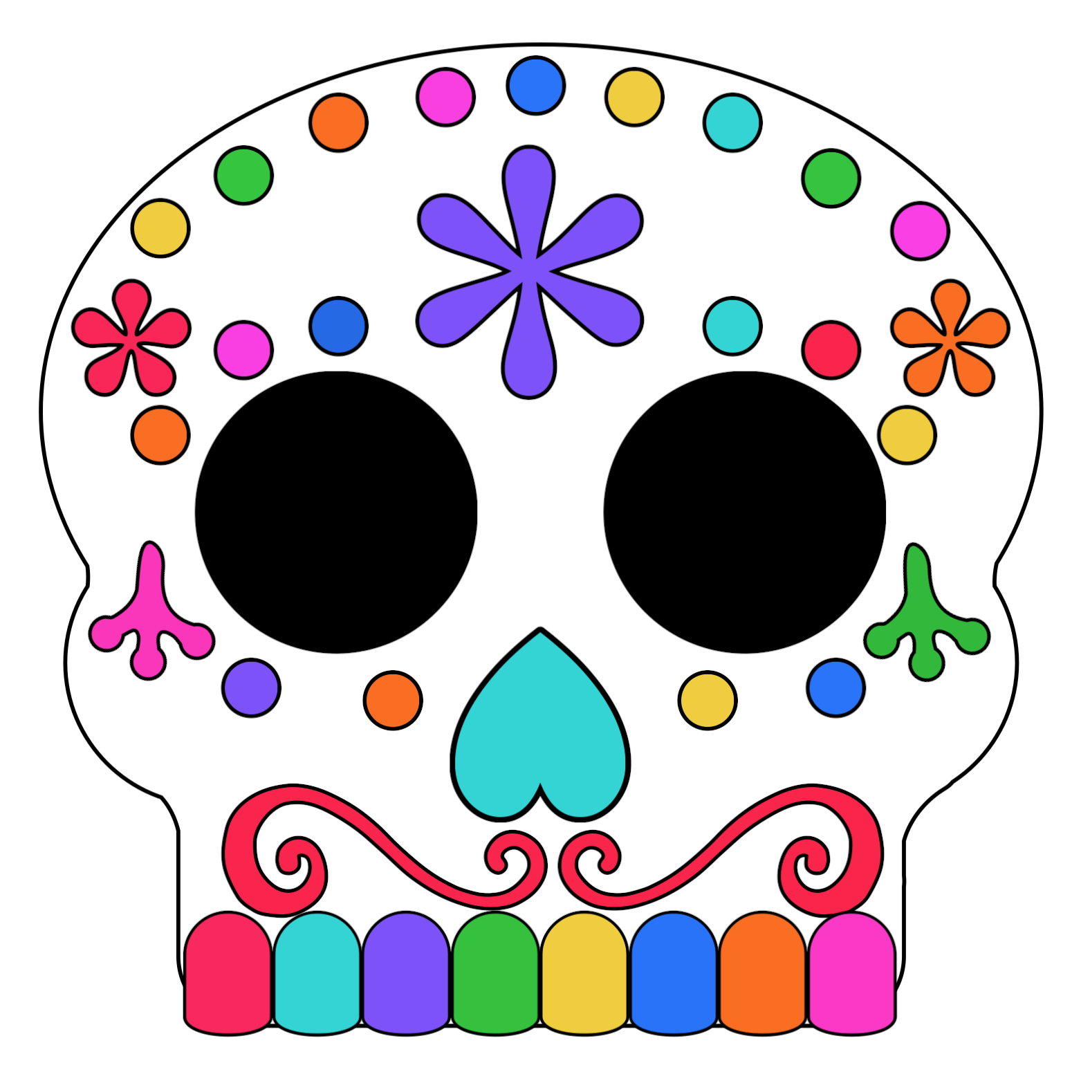 dia de los muertos skull mask template