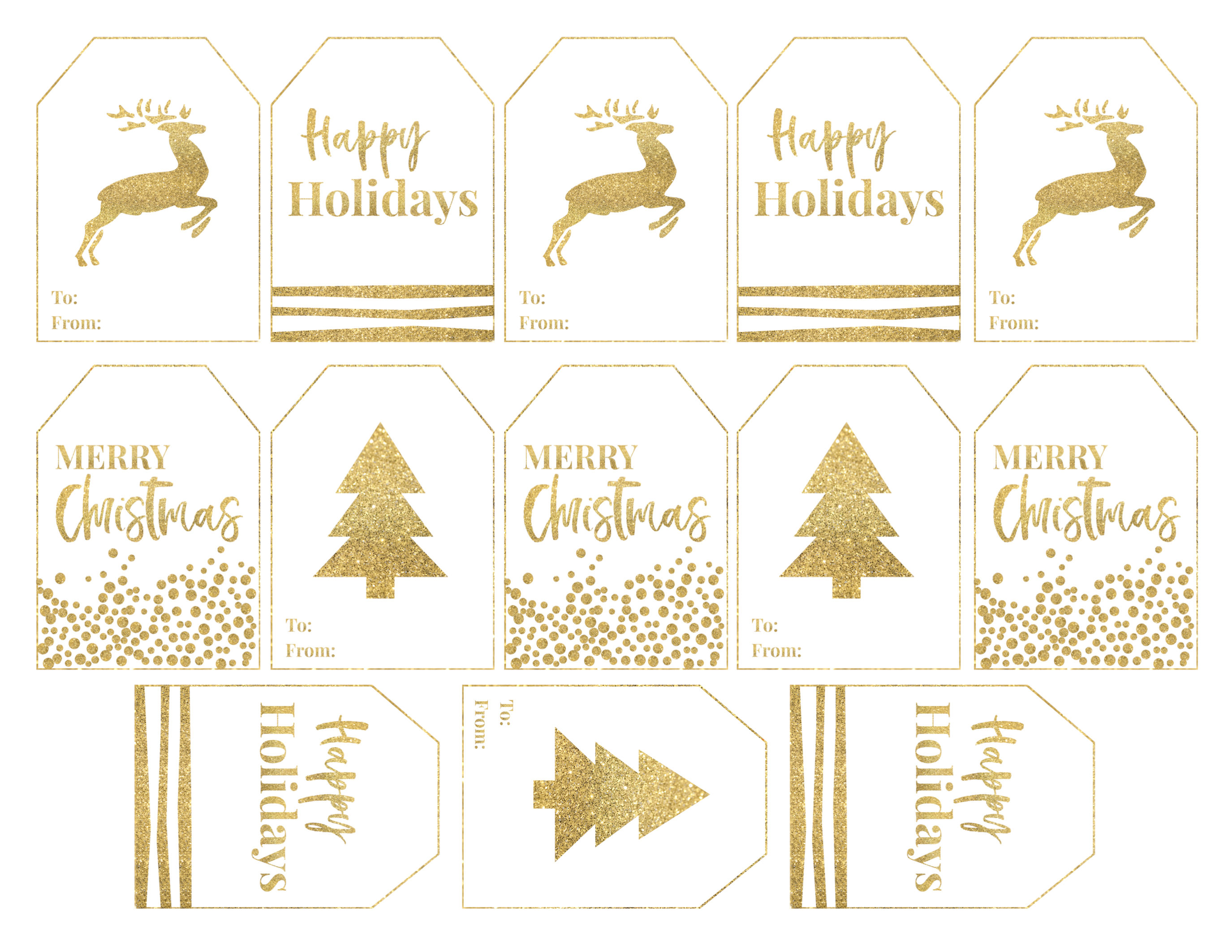 Gold Tag Christmas Card