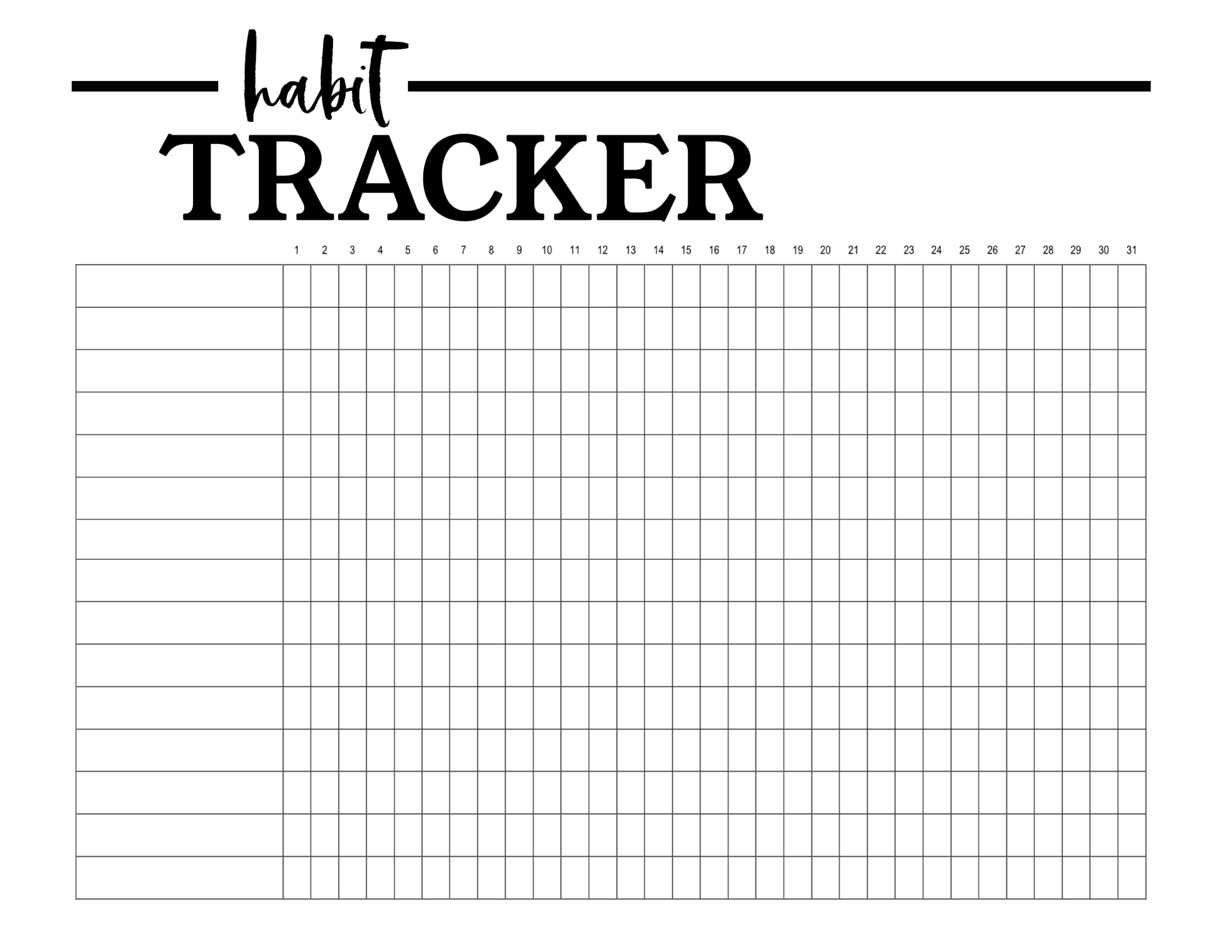 Free Printable Habit Trackers