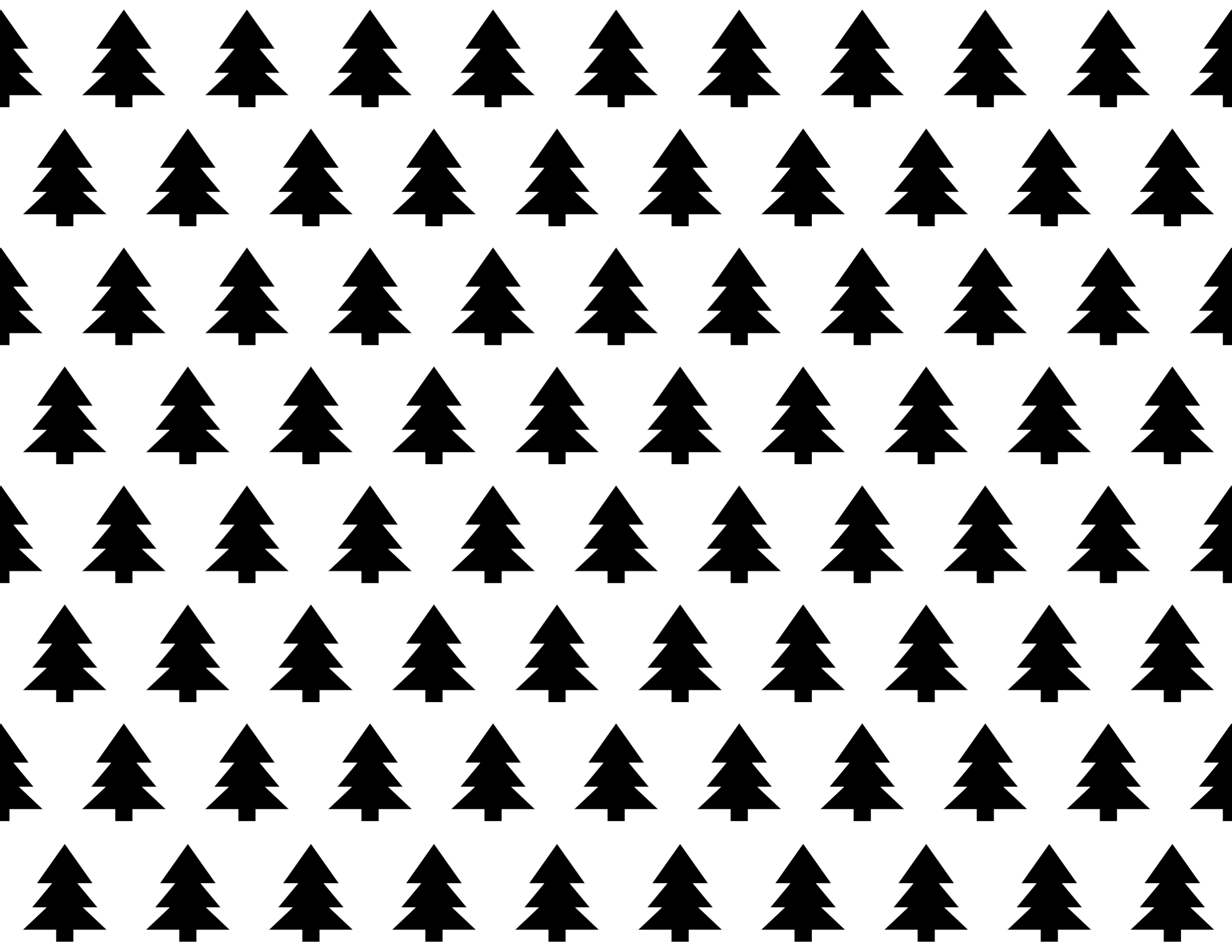 Black and White Christmas Tree Wrapping Paper Roll, Minimalist
