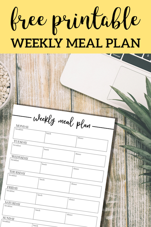 Free Printable Weekly Meal Plan Template - Paper Trail Design