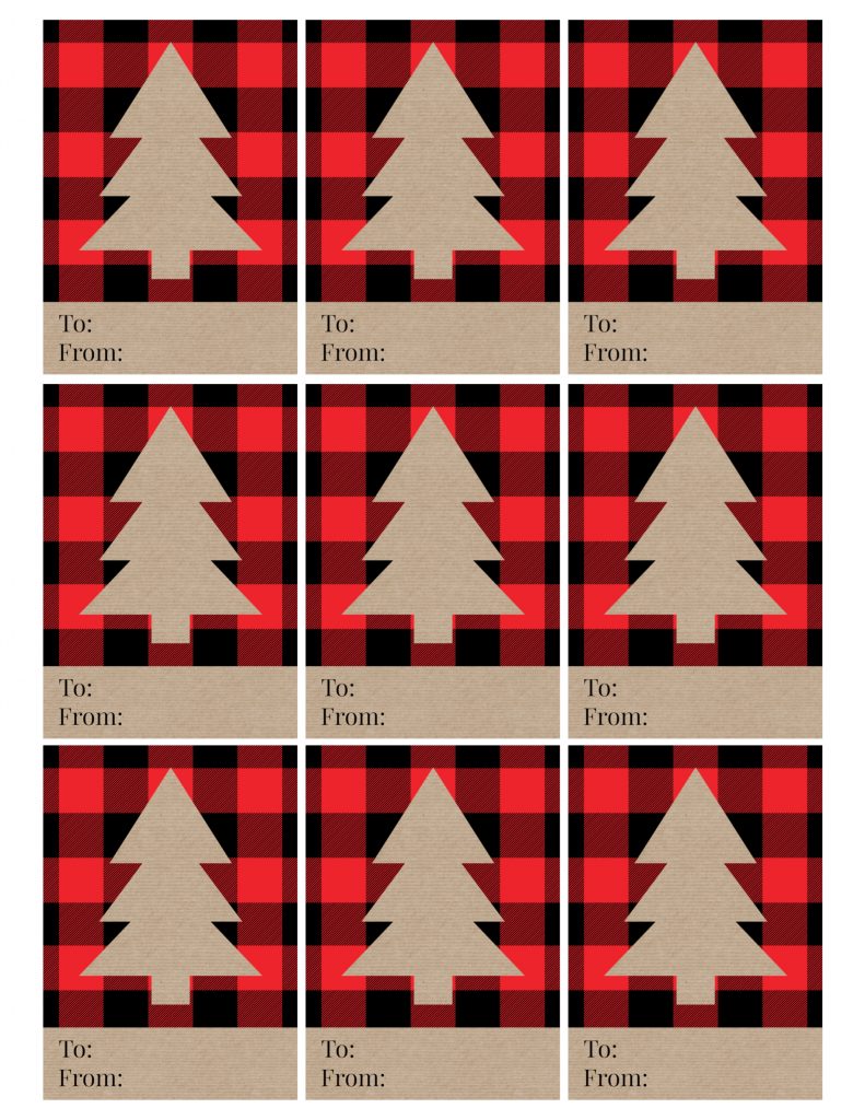 Rustic Plaid Christmas Tags Free Printable Paper Trail Design