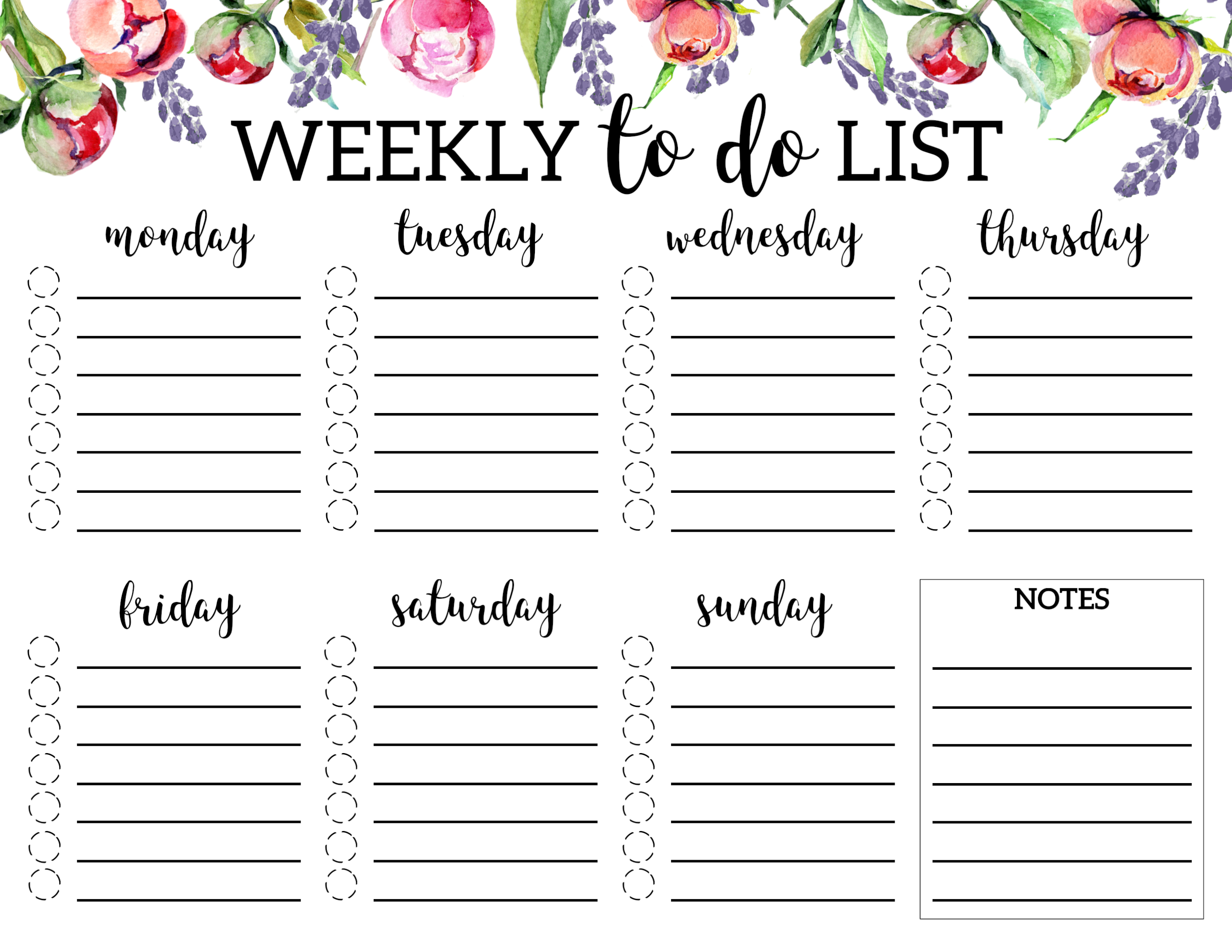 Free Printable Todo List Vsehost