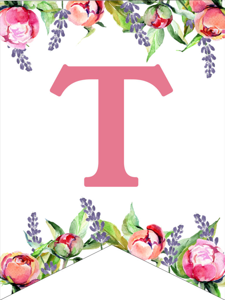 Floral Free Printable Alphabet Letters Banner - Paper Trail Design