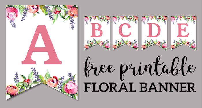 floral alphabet banner letters free printable paper trail design