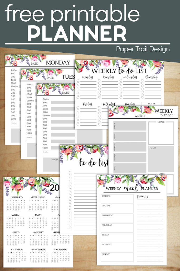 Floral Monthly Planner Template Pages Free Printable - Paper Trail Design