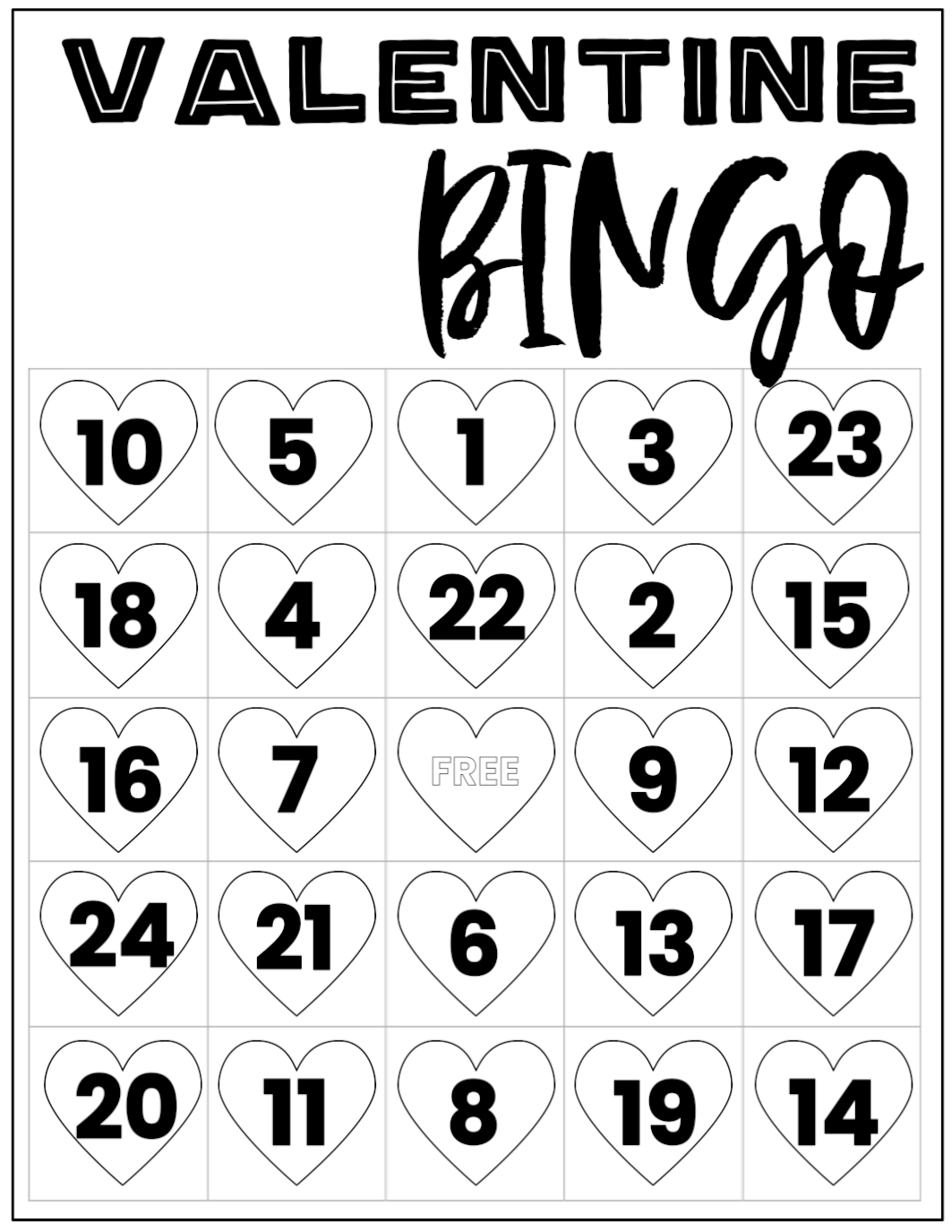 Free Valentine Bingo Printable Cards Paper Trail Design