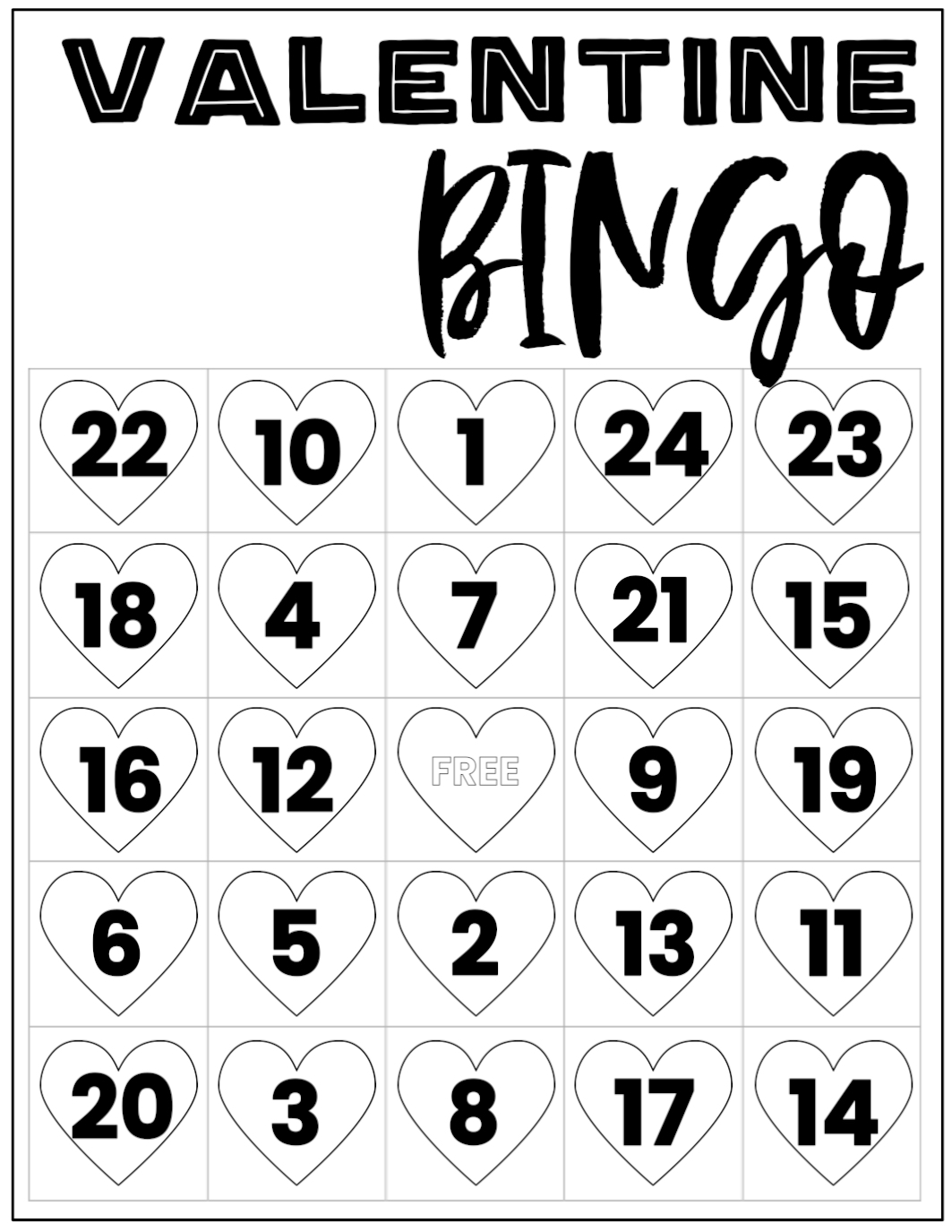 Free Valentine Bingo Printable Cards Paper Trail Design