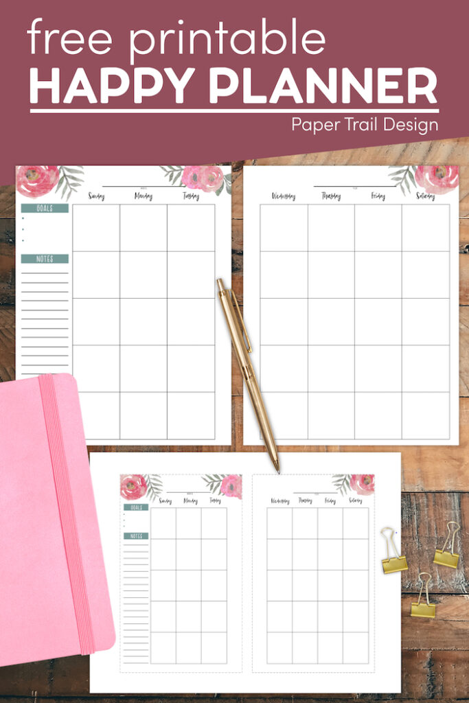 Happy Planner Free Printable Pages Floral Paper Trail Design