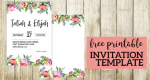 Floral Wedding Invitation Template - Paper Trail Design