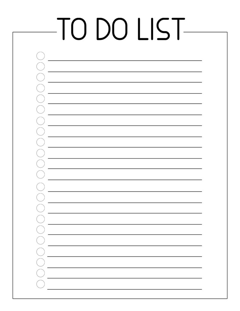 Free Printable To Do Checklist Template - Paper Trail Design