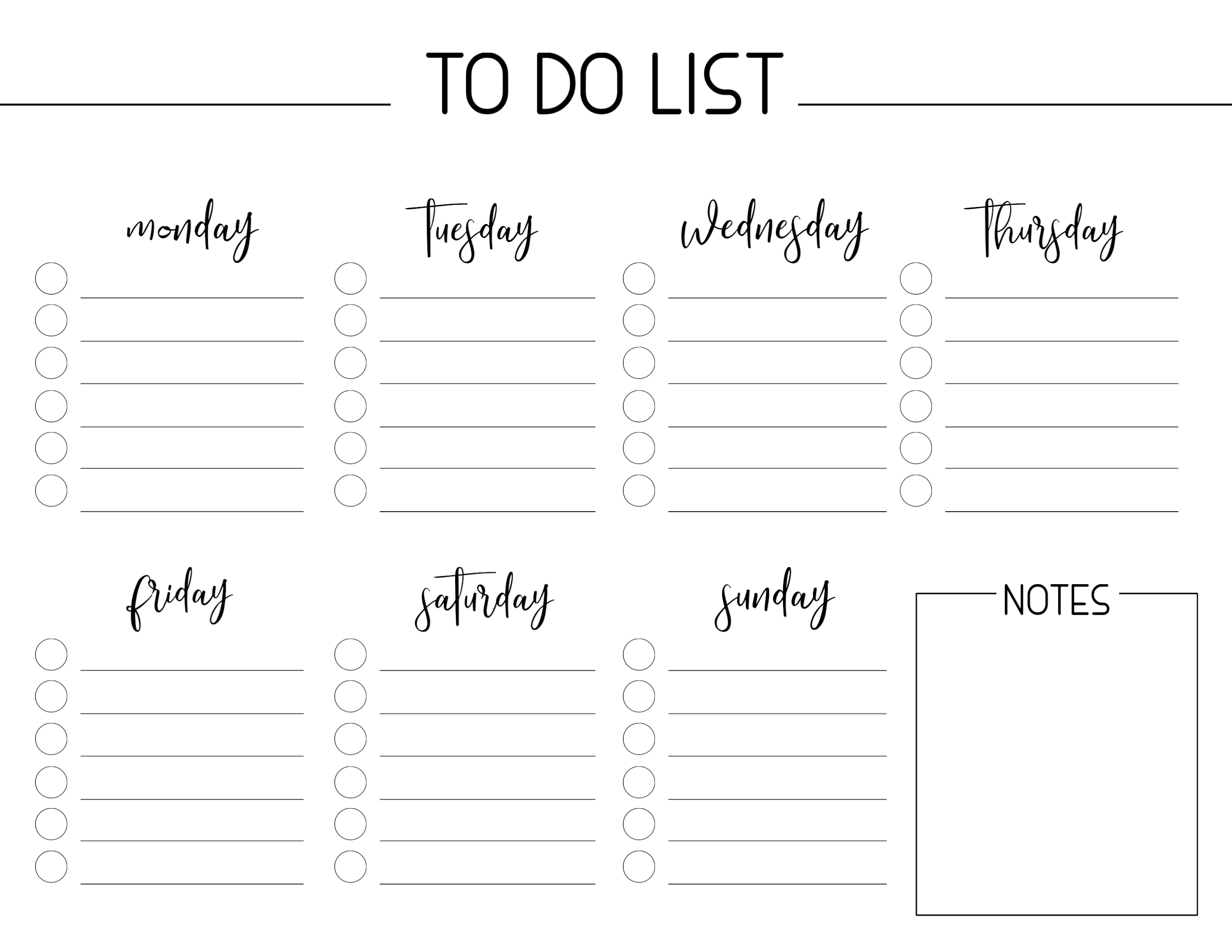free todo list template