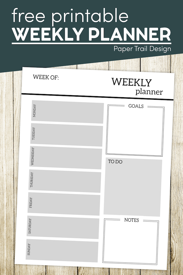 free printable weekly planner pages paper trail design