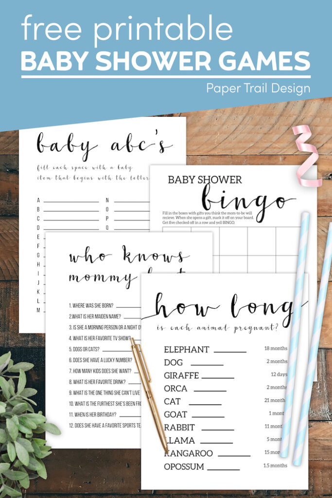 Free Printable Baby Shower Games - Paper Trail Design