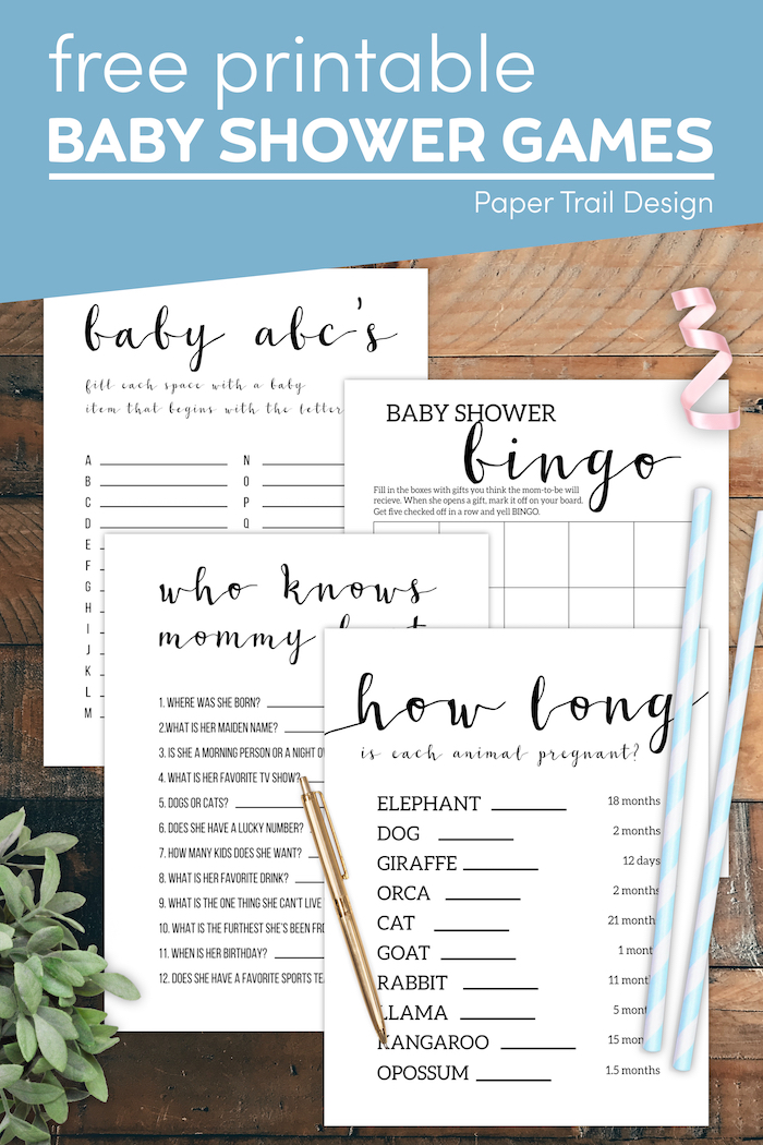 Free Printable Baby Shower Games - Paper Trail Design