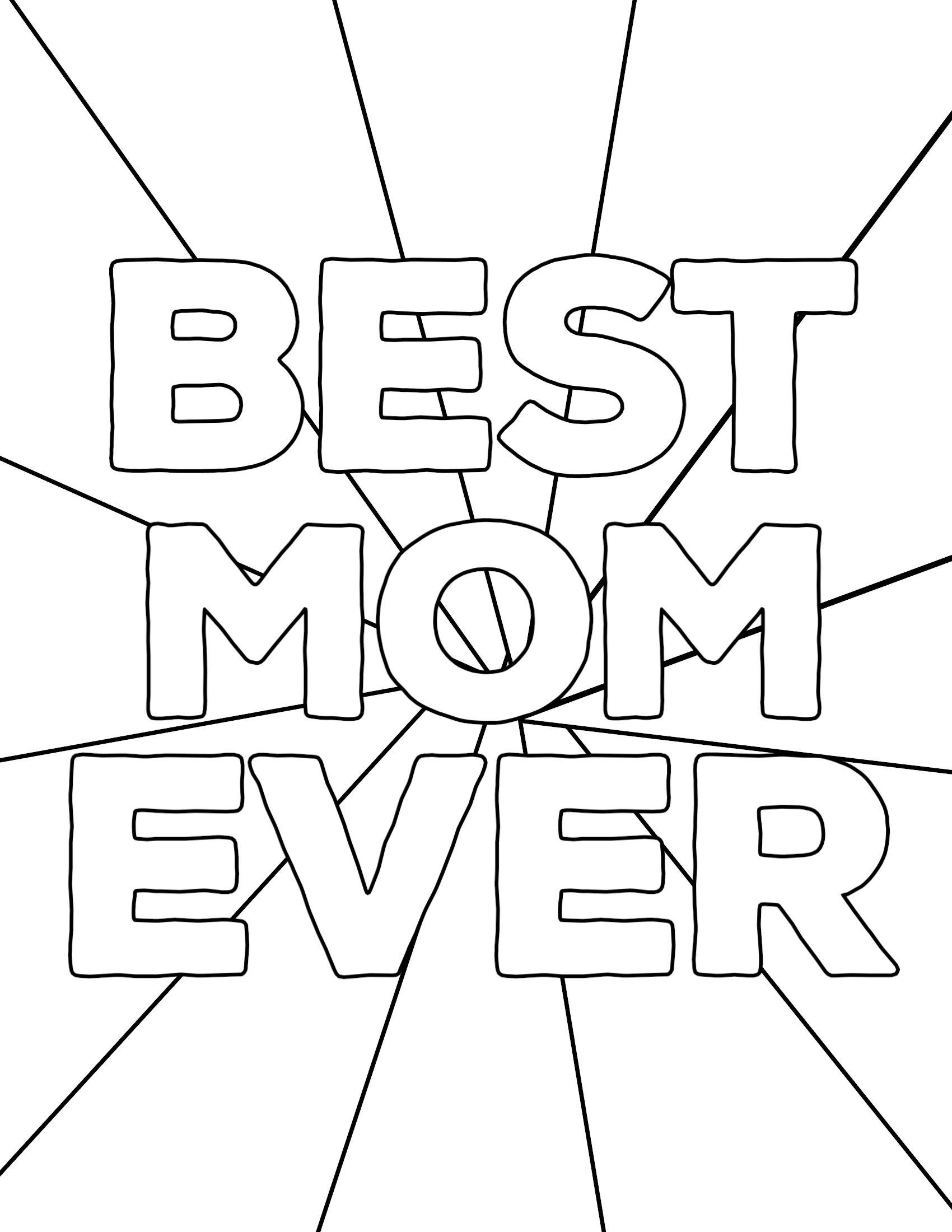 Cartoon Mothers Day Coloring Pages 