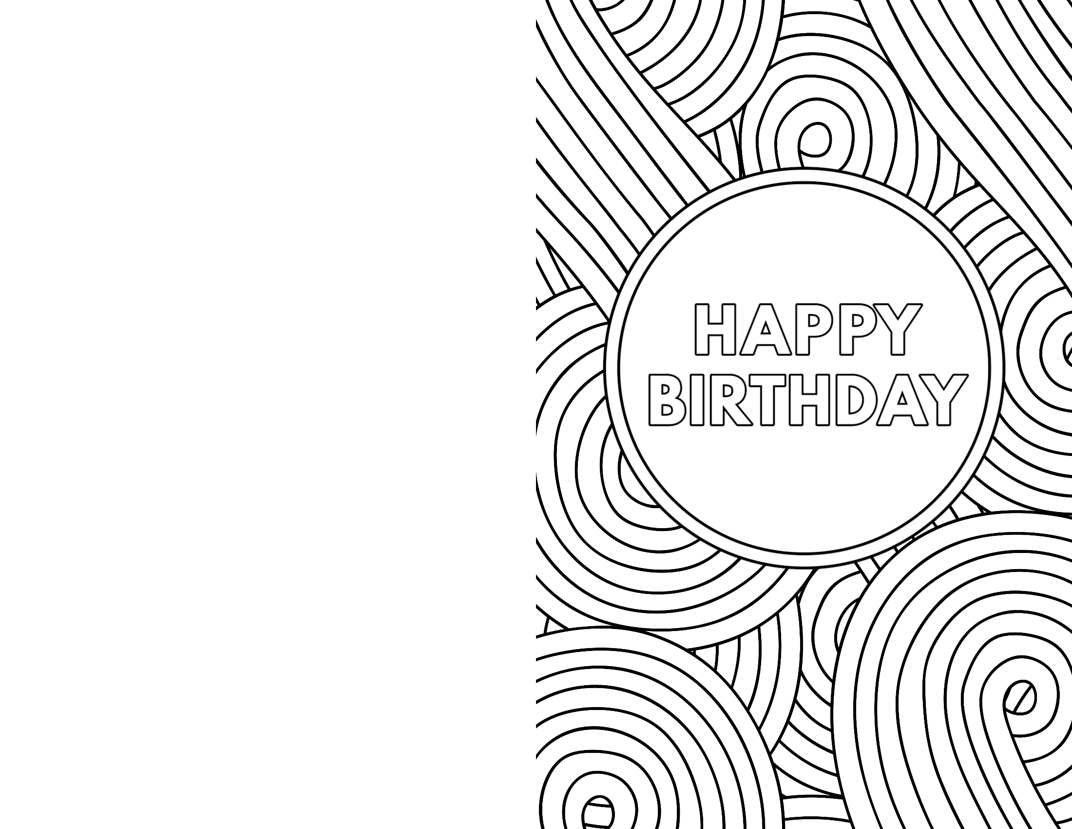 Happy Birthday Printable Cards To Color