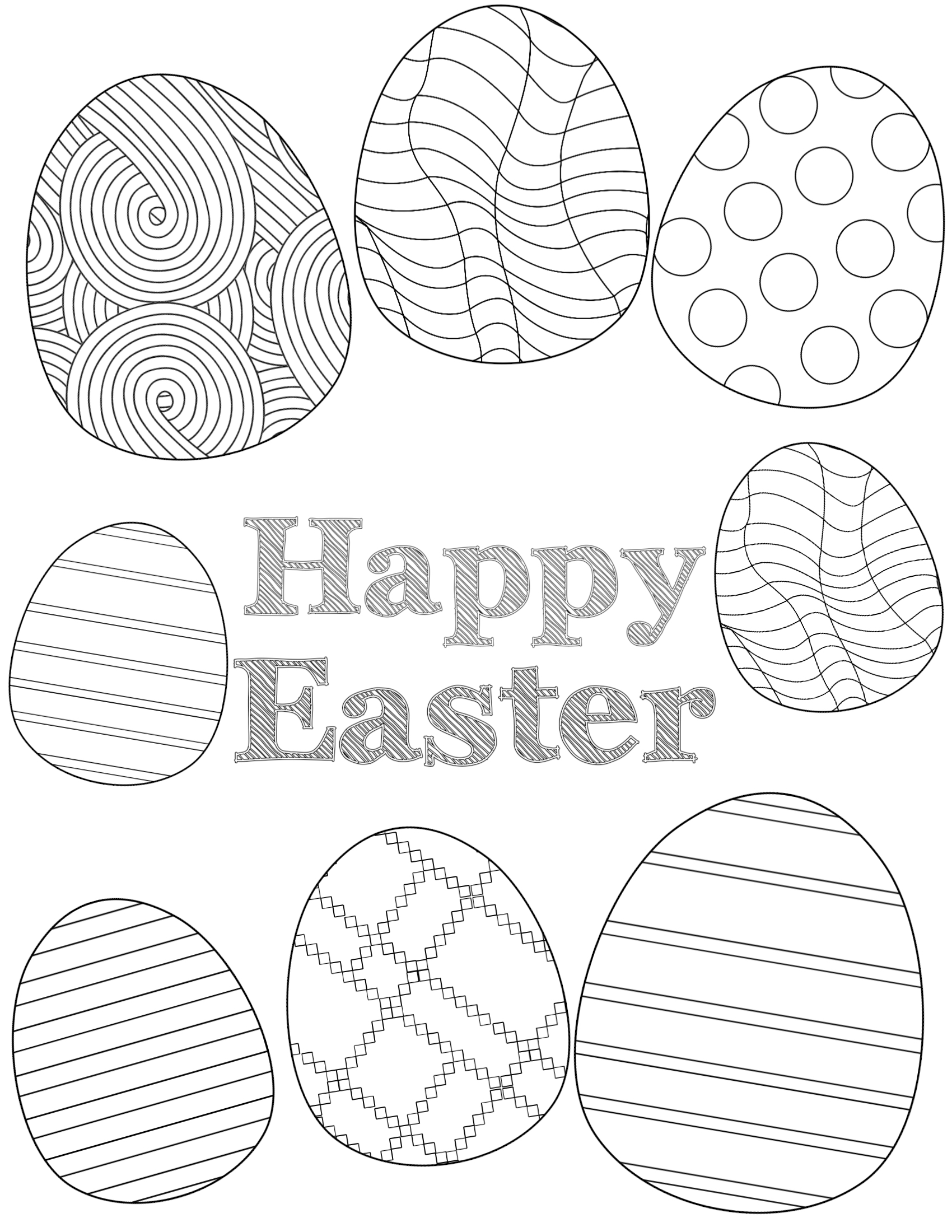happy easter coloring pages printable