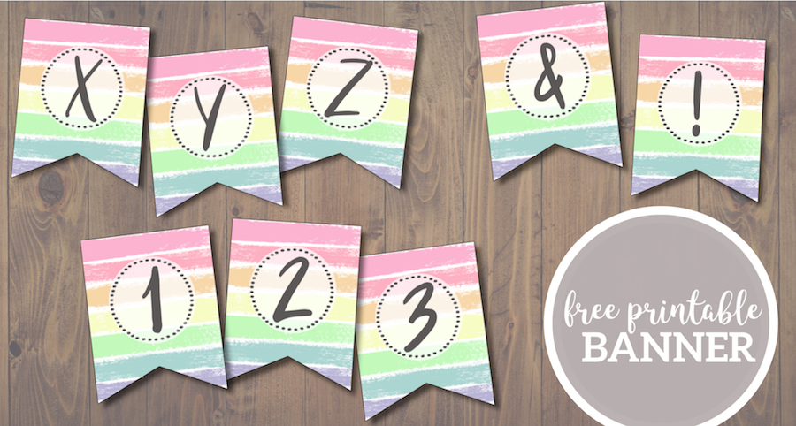 Free Printable Pastel Banner Letters Paper Trail Design