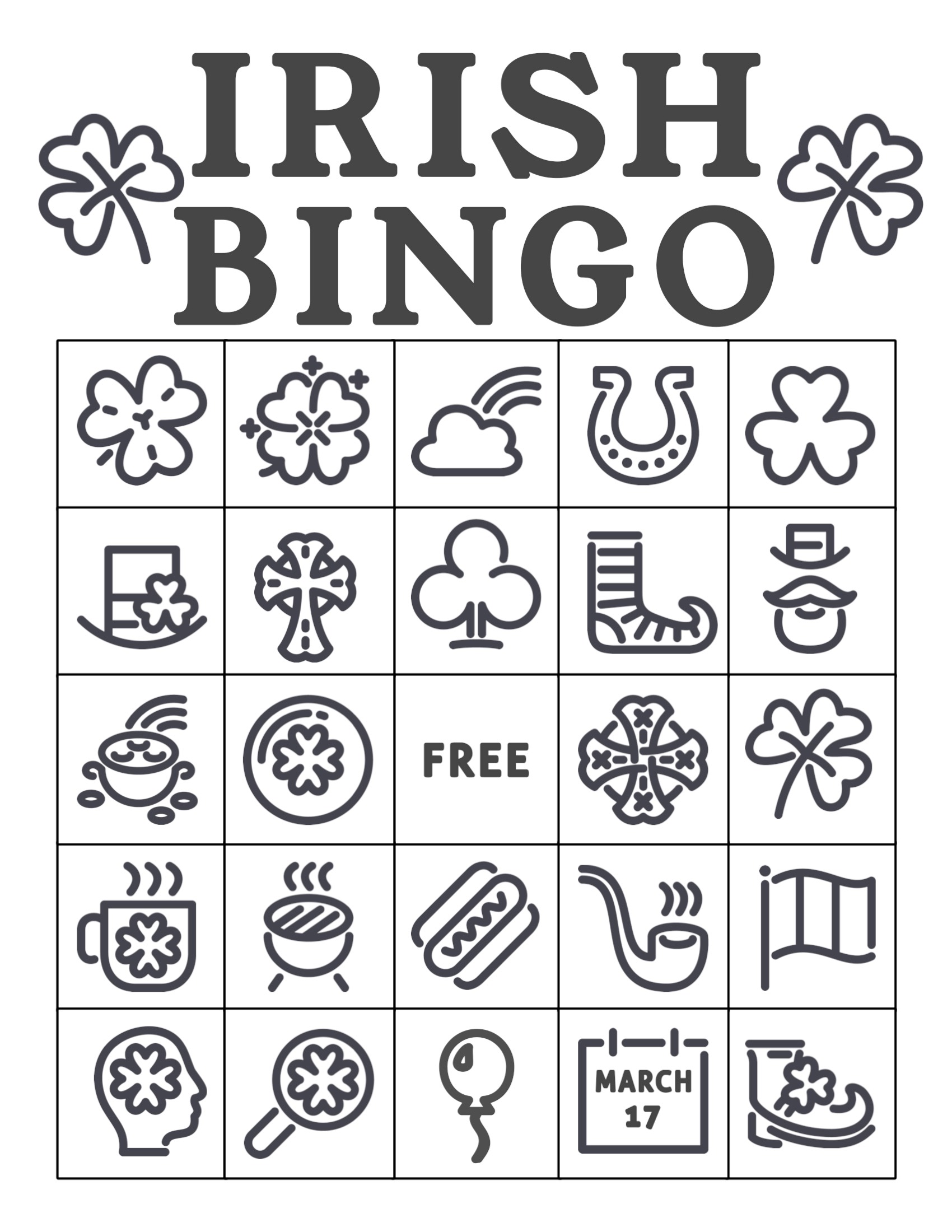 St Patrick S Day Bingo Free Printable