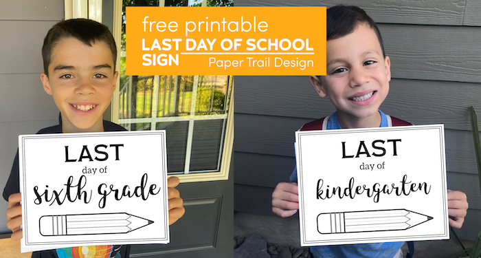 Free Printable Last Day of School Sign {Pencil} - Paper Trail Design