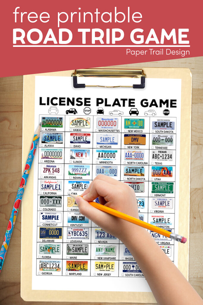 Road Trip License Plate Game Printable - Paper Trail Design