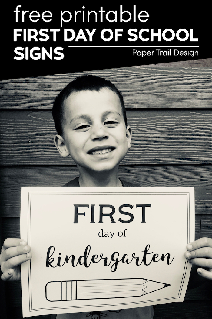 Free Printable First Day of School Sign {Pencil} - Paper Trail Design