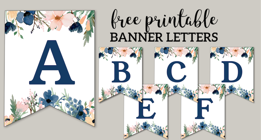 floral alphabet banner letters free printable paper trail design