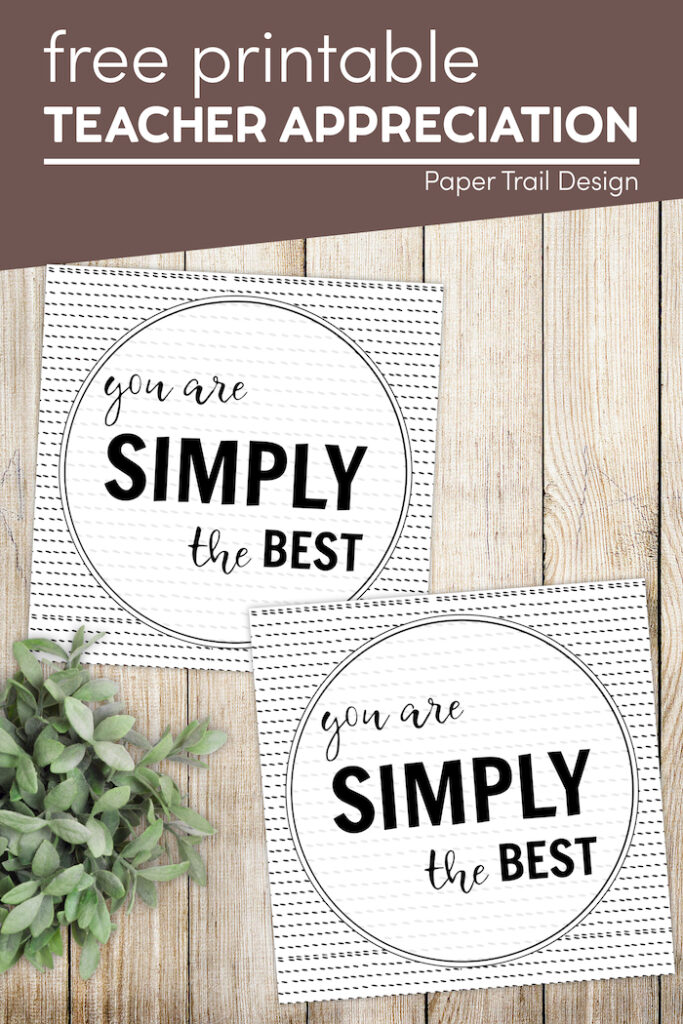 Simply The Best Printable Card - Paper Trail Design