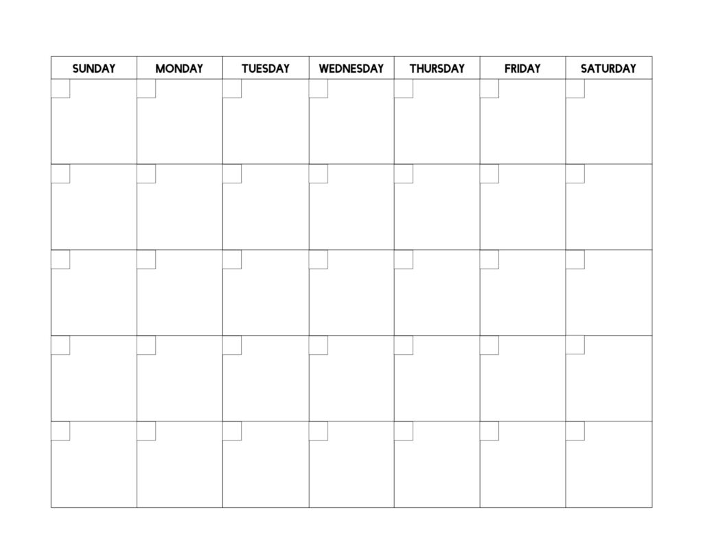 Calendar Free Printable Template