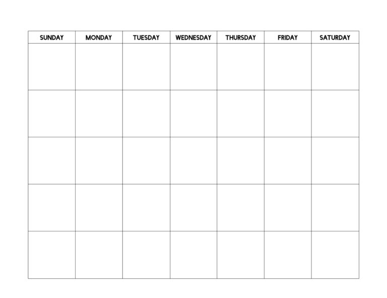 Free Printable Blank Calendar Template - Paper Trail Design