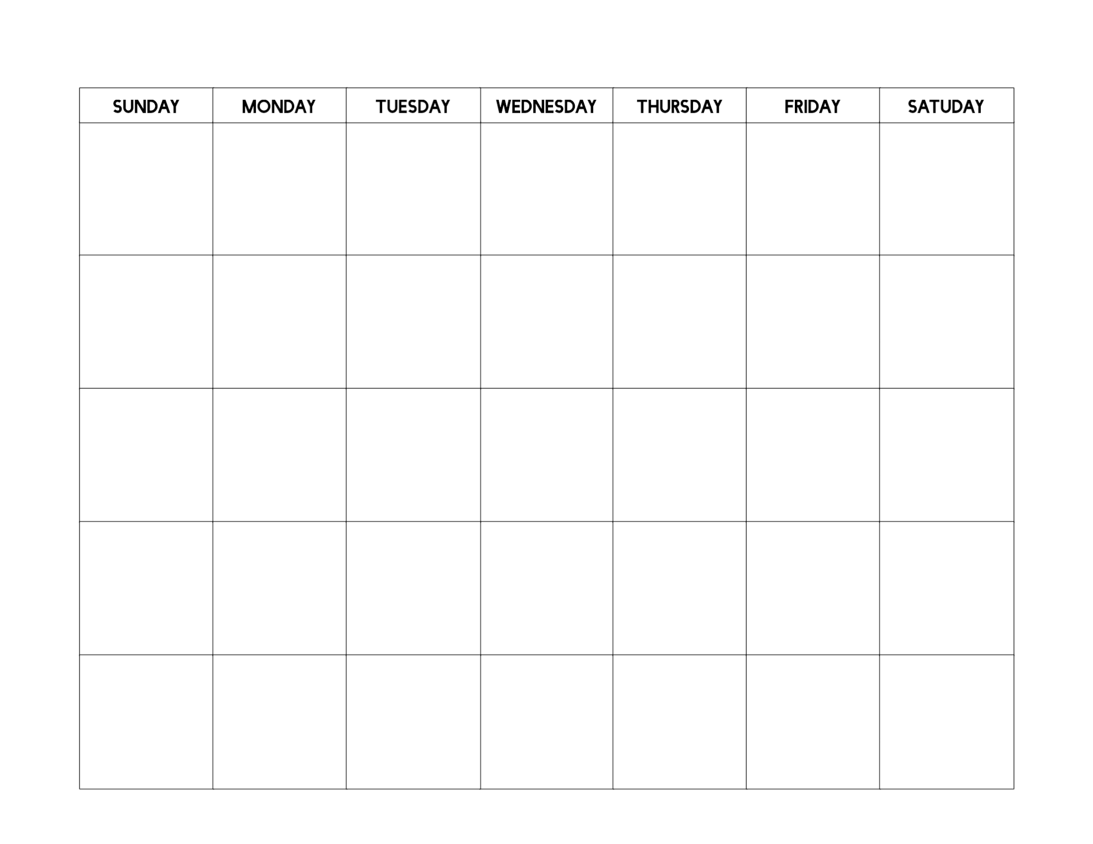 Blank Calendar Template Printable Free Printable Templates