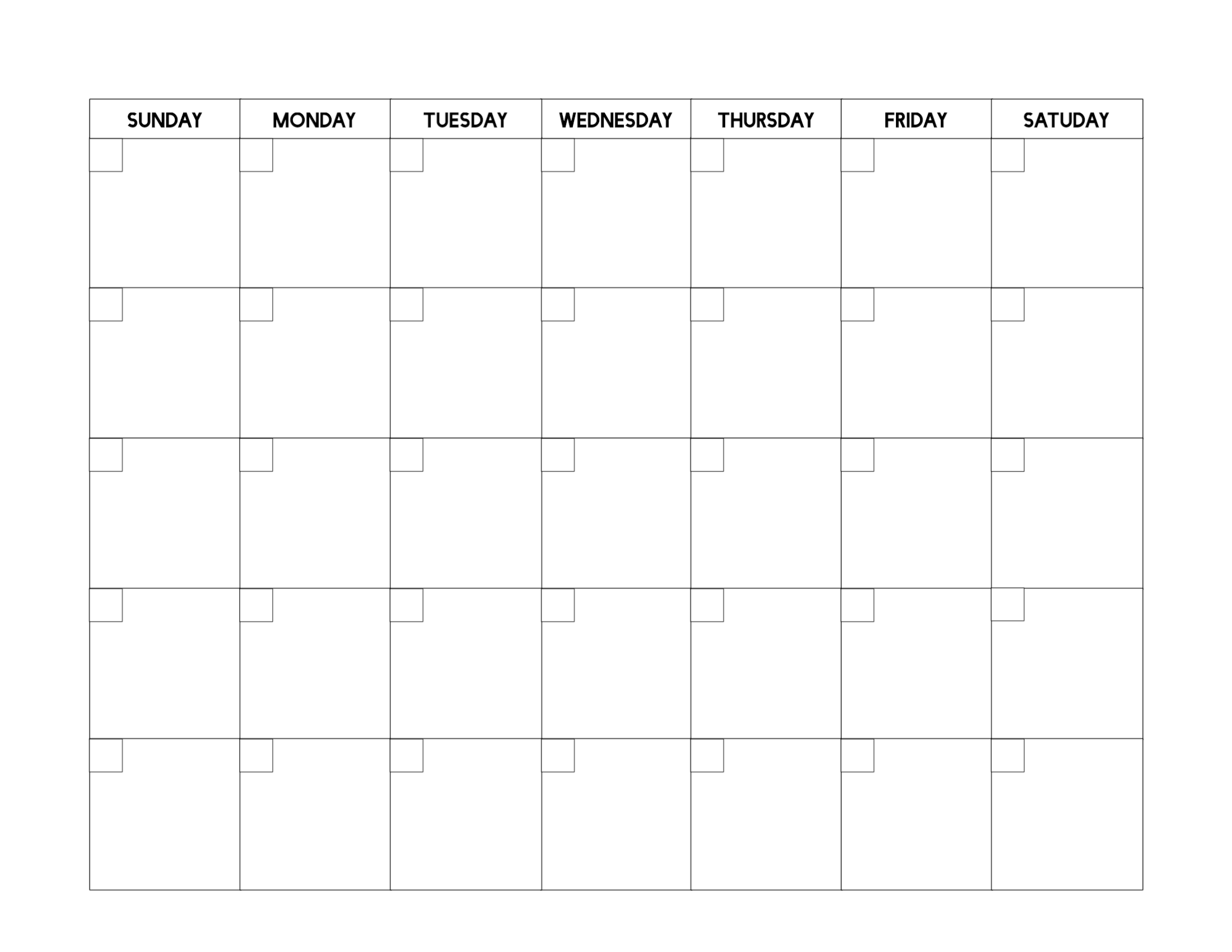 Free Blank Printable Calendar Templates
