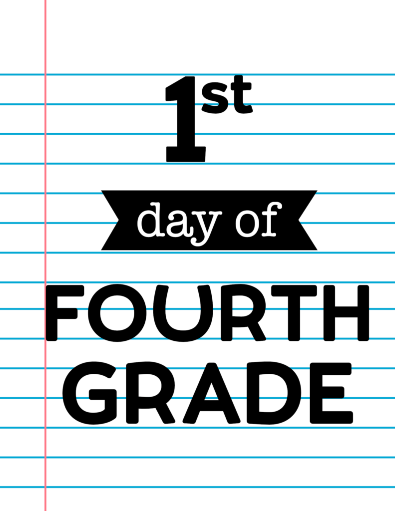 First Day Of School Signs {notebook Paper} - Paper Trail Design