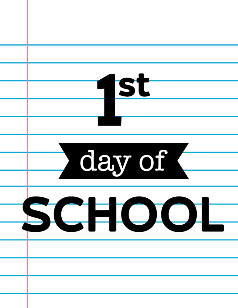 First Day of School Signs {Notebook Paper} - Paper Trail Design