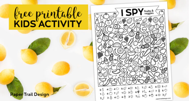 Free Printable I Spy Game - Fruits & Veggies - Paper Trail Design