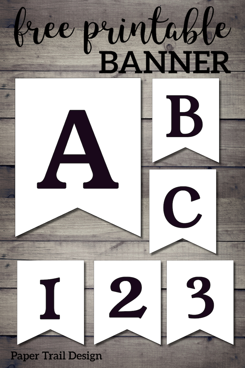 Free Printable Black and White Banner Letters - Paper Trail Design