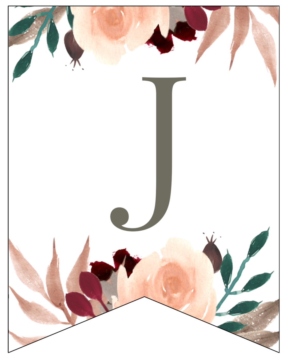 Fall Floral Alphabet Banner Letters Free Printable Paper Trail Design