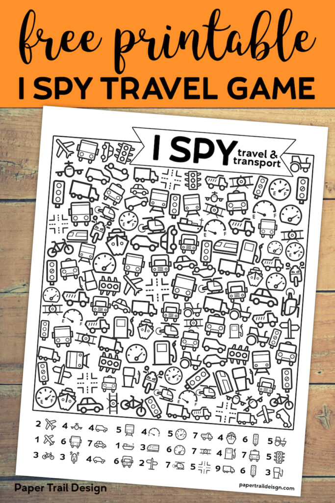 Free Printable I Spy Road Trip Activity Travel & Transport - Paper