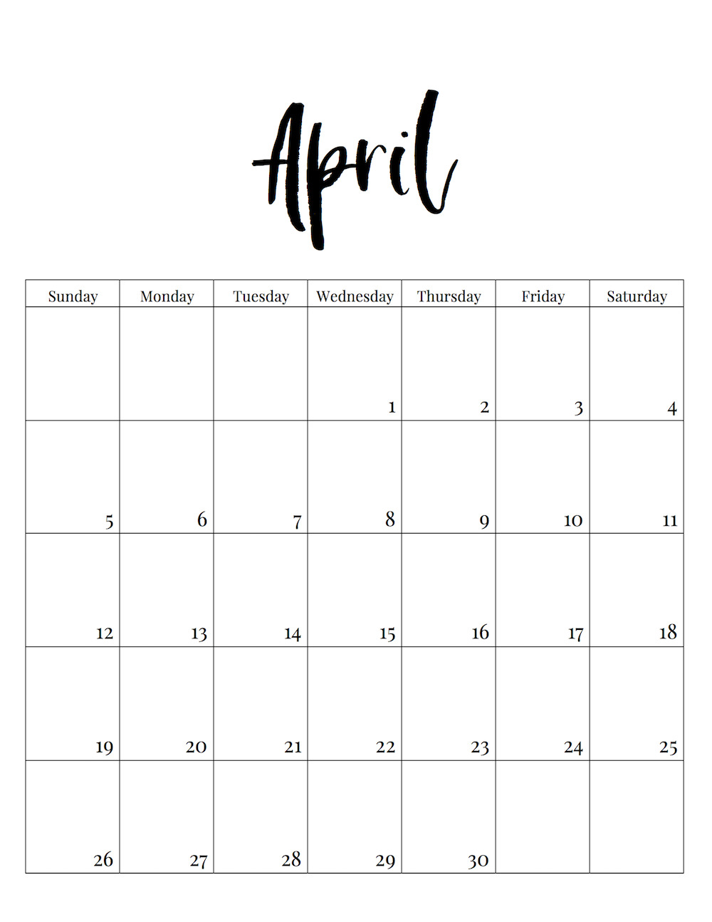 Free Printable 2020 Calendar Template Pages - Paper Trail Design