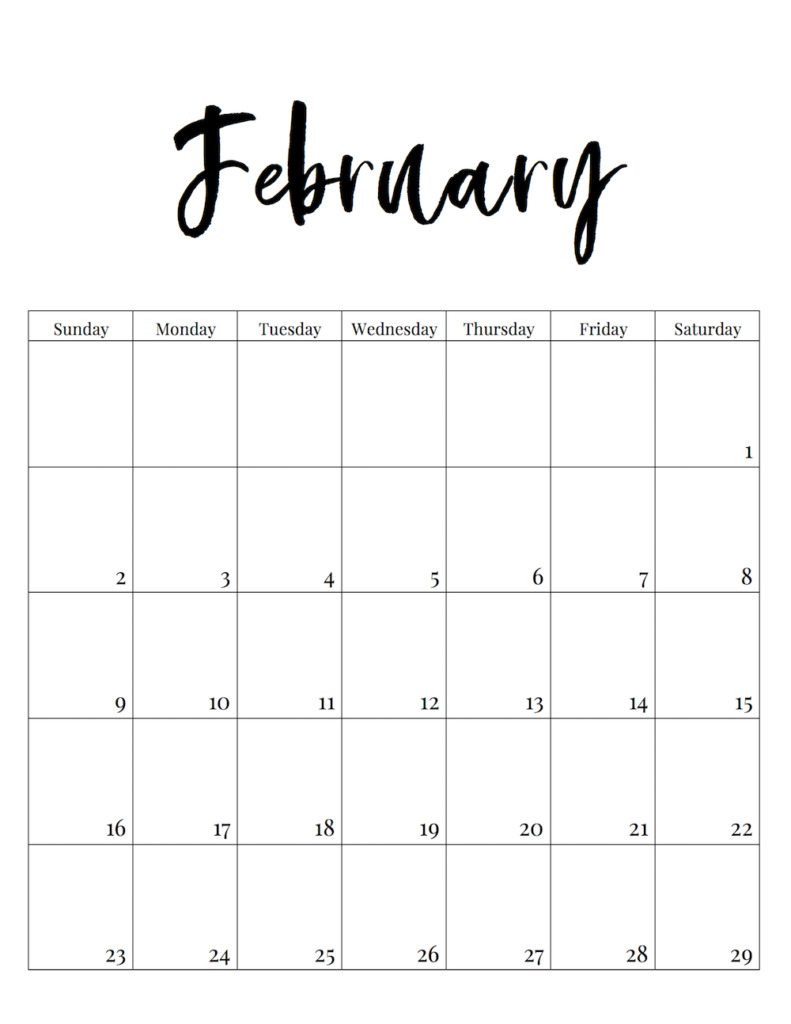 Free Printable 2020 Calendar Template Pages - Paper Trail Design