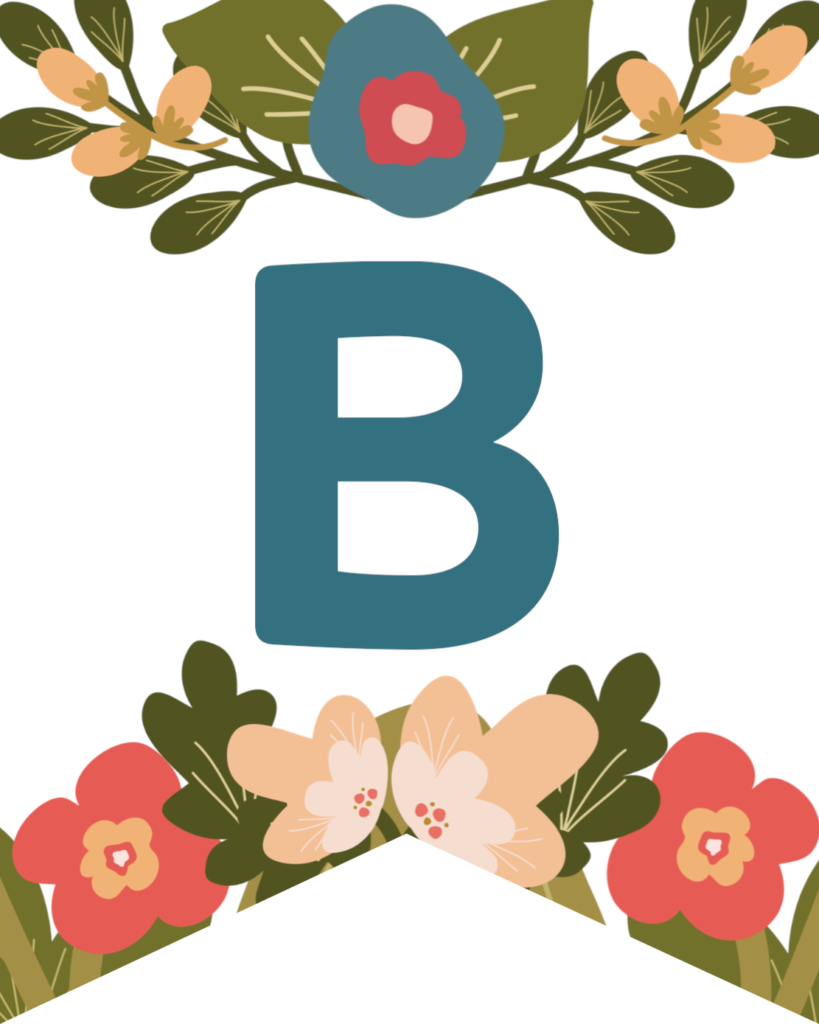 Flower Alphabet Banner Letters Free Printable - Paper Trail Design