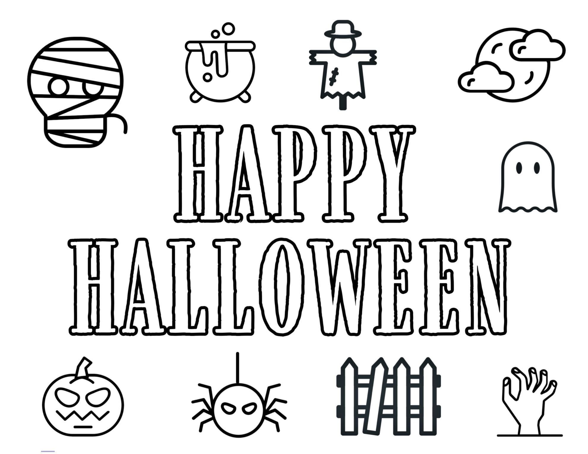 135 Simple Happy Halloween Coloring Pages To Print with Printable