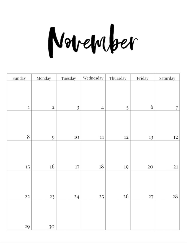 Free Printable 2020 Calendar Template Pages - Paper Trail Design