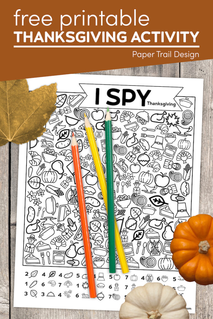 Free Printable I Spy Thanksgiving Activity - Paper Trail Design