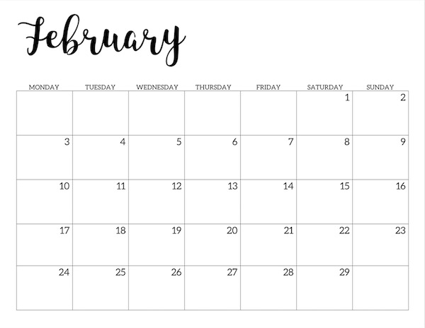 Free Printable 2020 Calendar - Monday Start - Paper Trail Design